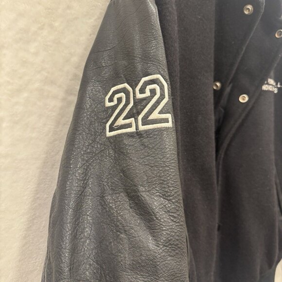 Vintage Bomber Jacket Heavy Duty Leather Knights Made In Canada Size S - Picture 8 of 12